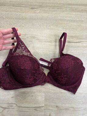 Victoria's Secret Deep Wine Lace Push-Up Bra
